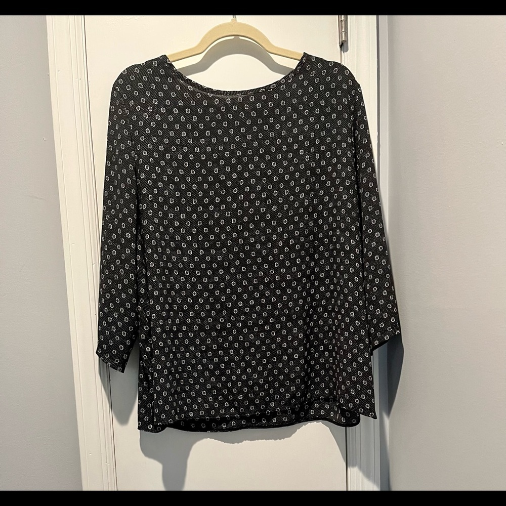 3/4 Length Sleeve Black Printed Blouse Primark size 18